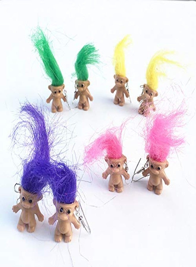 POYAMUSE Lovely Doll Dangle Earrings, Cute Ugly Doll Drop Earrings for Women Men Funny Jewelry Gift-green - Image 3